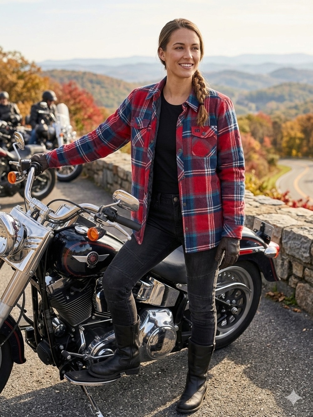 Harley-Davidson Women’s Quilted Plaid Shirt Jacket - Size Large - Moto Style